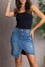 Denim Ripper Mini Skirt